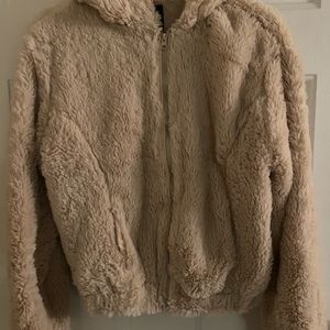 Faux fur zip up